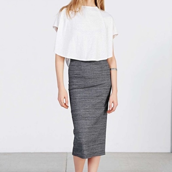 Urban Outfitters Dresses & Skirts - [Urban Outfitter] Ribbed Midi Skirt Grey